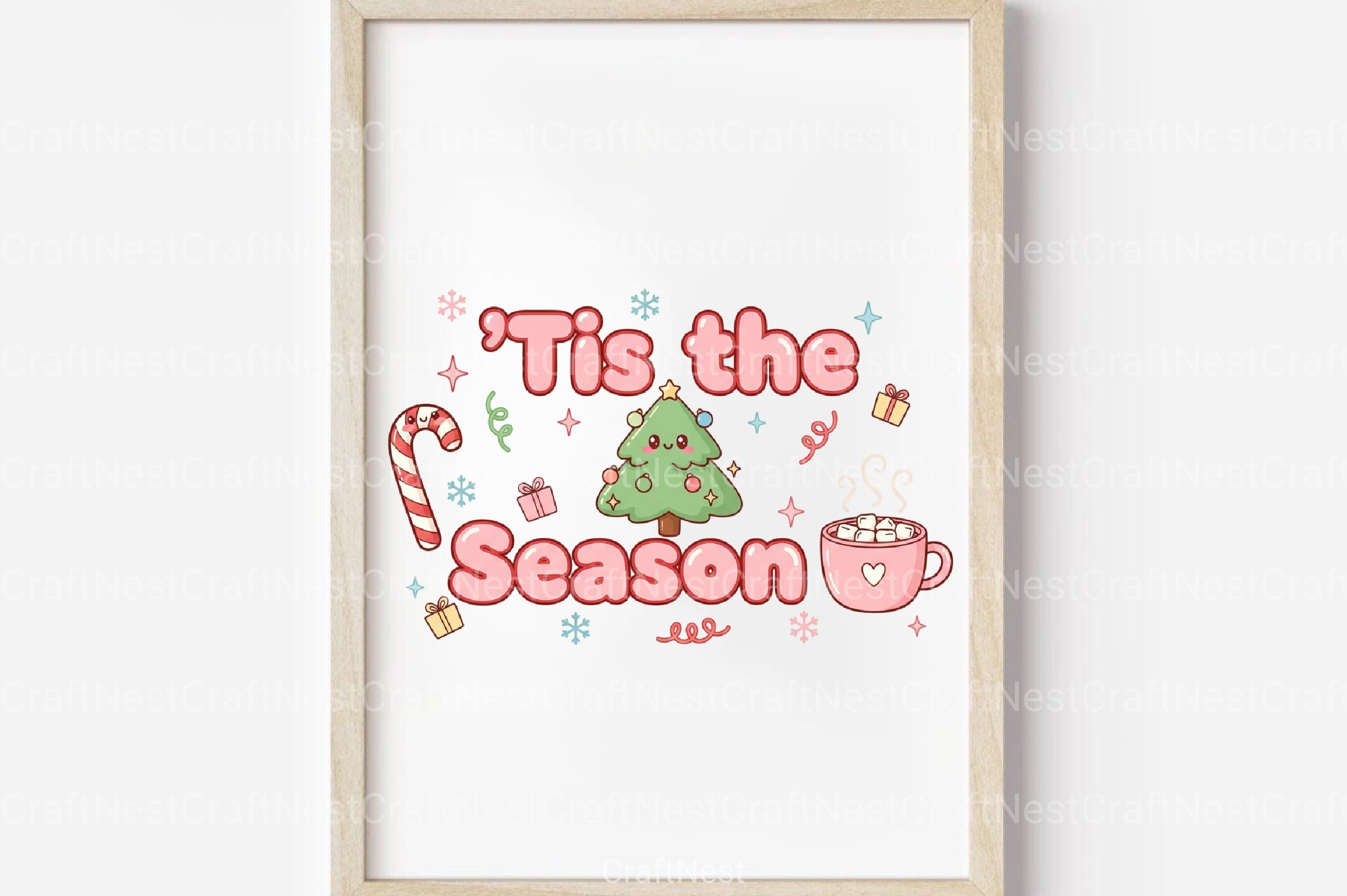 Santa Baby Pinup Pink Christmas Clipart Bundle - CraftNest - Digital Crafting and Art