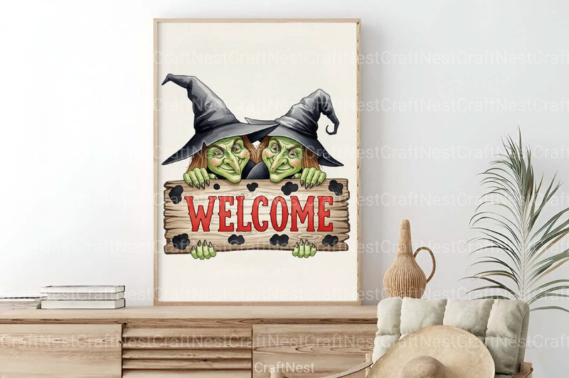 Witches Welcome Illustration Art Clipart Bundle - CraftNest - Digital Crafting and Art