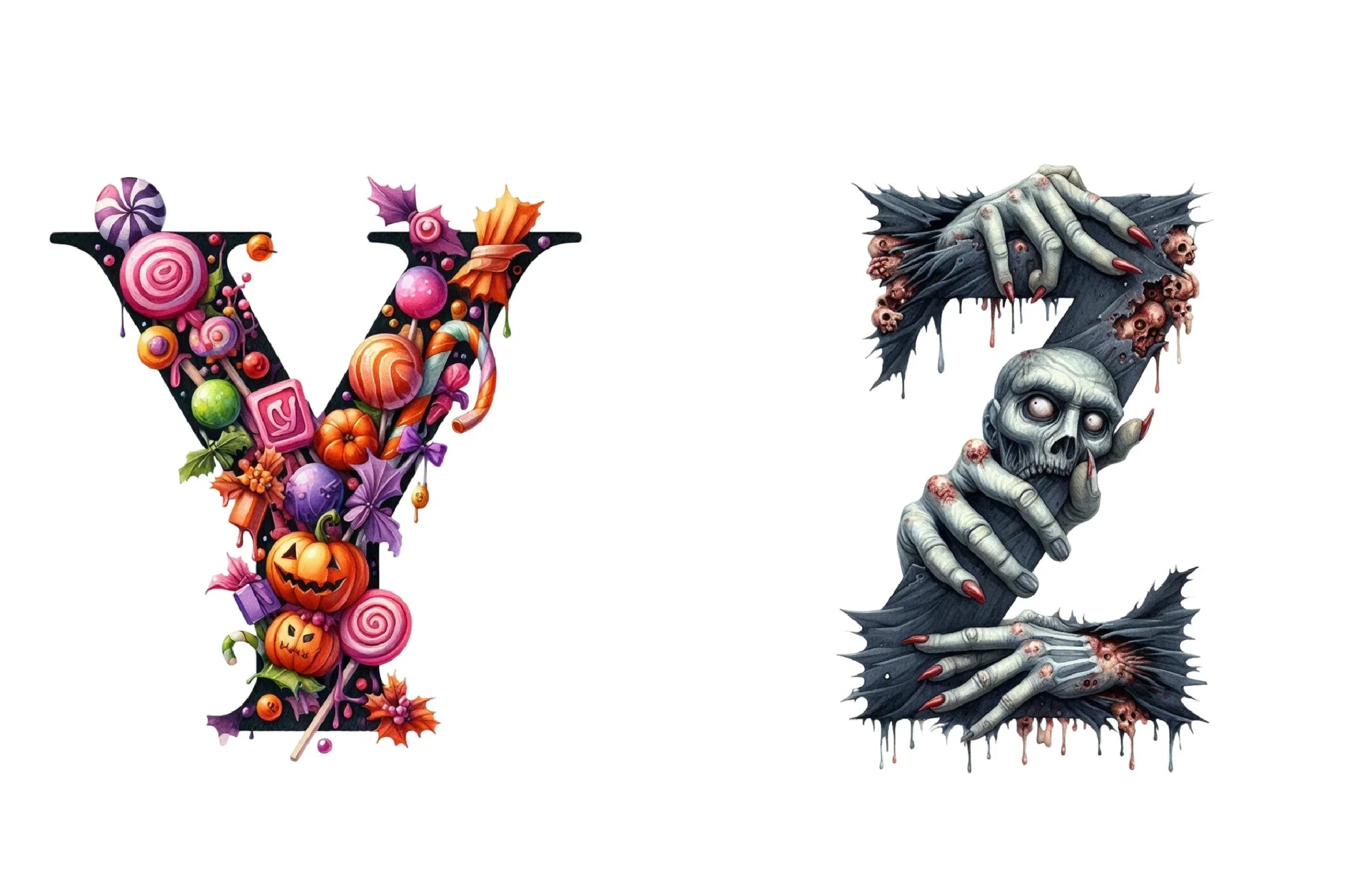 Halloween Alphabet Clipart Bundle - CraftNest - Digital Crafting and Art