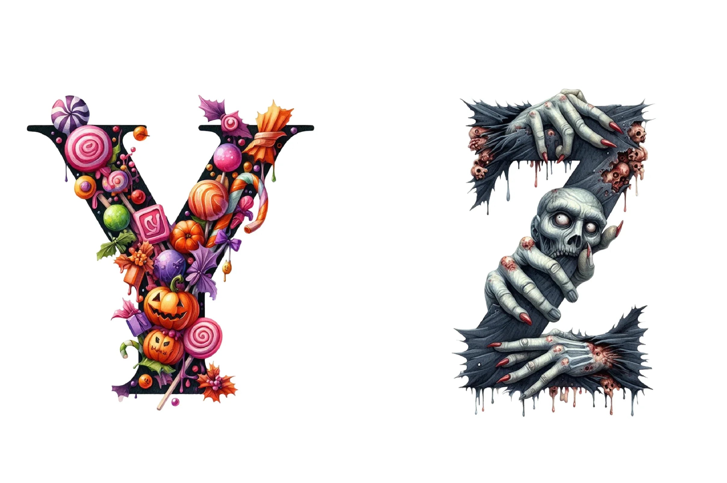 Halloween Alphabet Clipart Bundle - CraftNest - Digital Crafting and Art