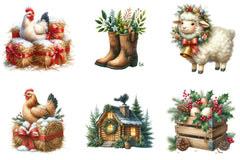 Christmas Farm Clipart Bundle - CraftNest - Digital Crafting and Art