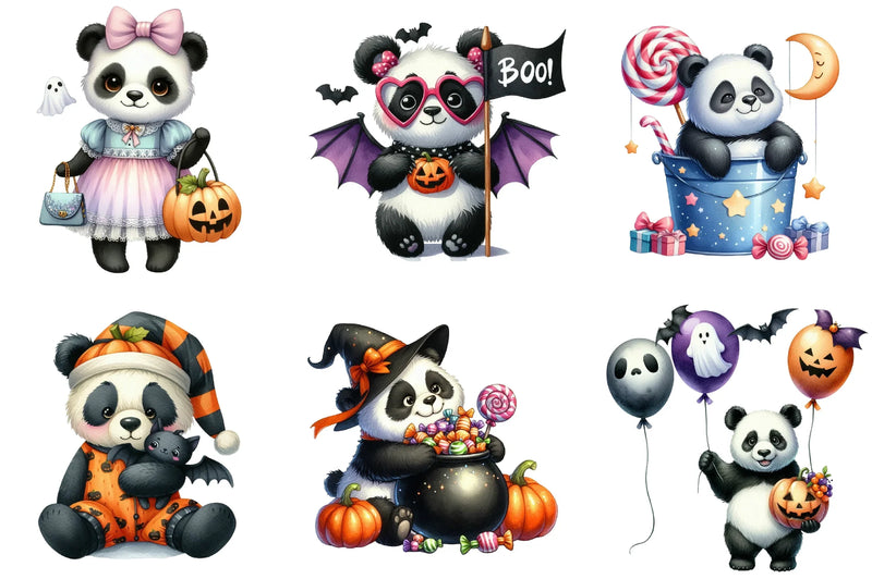 Halloween Panda Clipart Bundle - CraftNest - Digital Crafting and Art