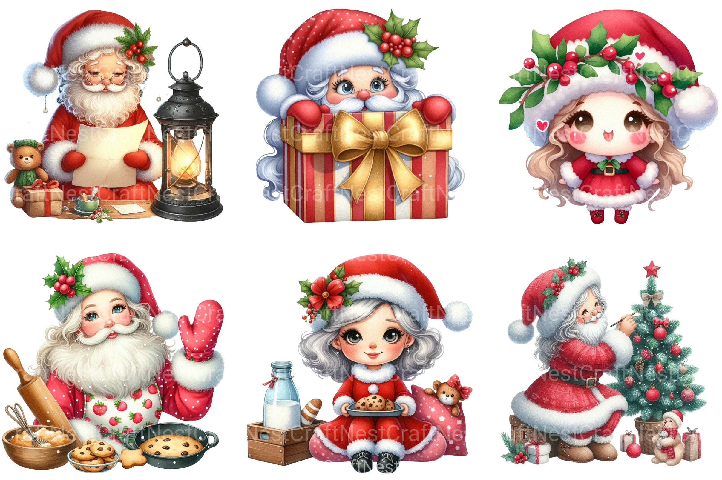 Christmas Mrs. Claus Clipart Bundle 67 - CraftNest - Digital Crafting and Art