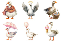Quirky Christmas Goose Clipart Bundle - CraftNest - Digital Crafting and Art