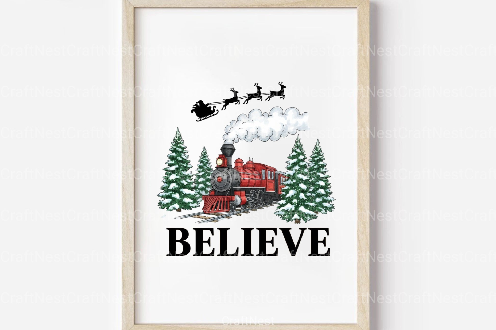 Believe North Pole Train Christmas Clipart Bundle - CraftNest - Digital Crafting and Art