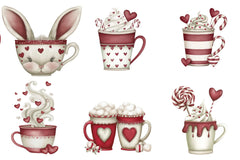 Valentine's Day Coffee Cup Clipart Bundle - CraftNest - Digital Crafting and Art