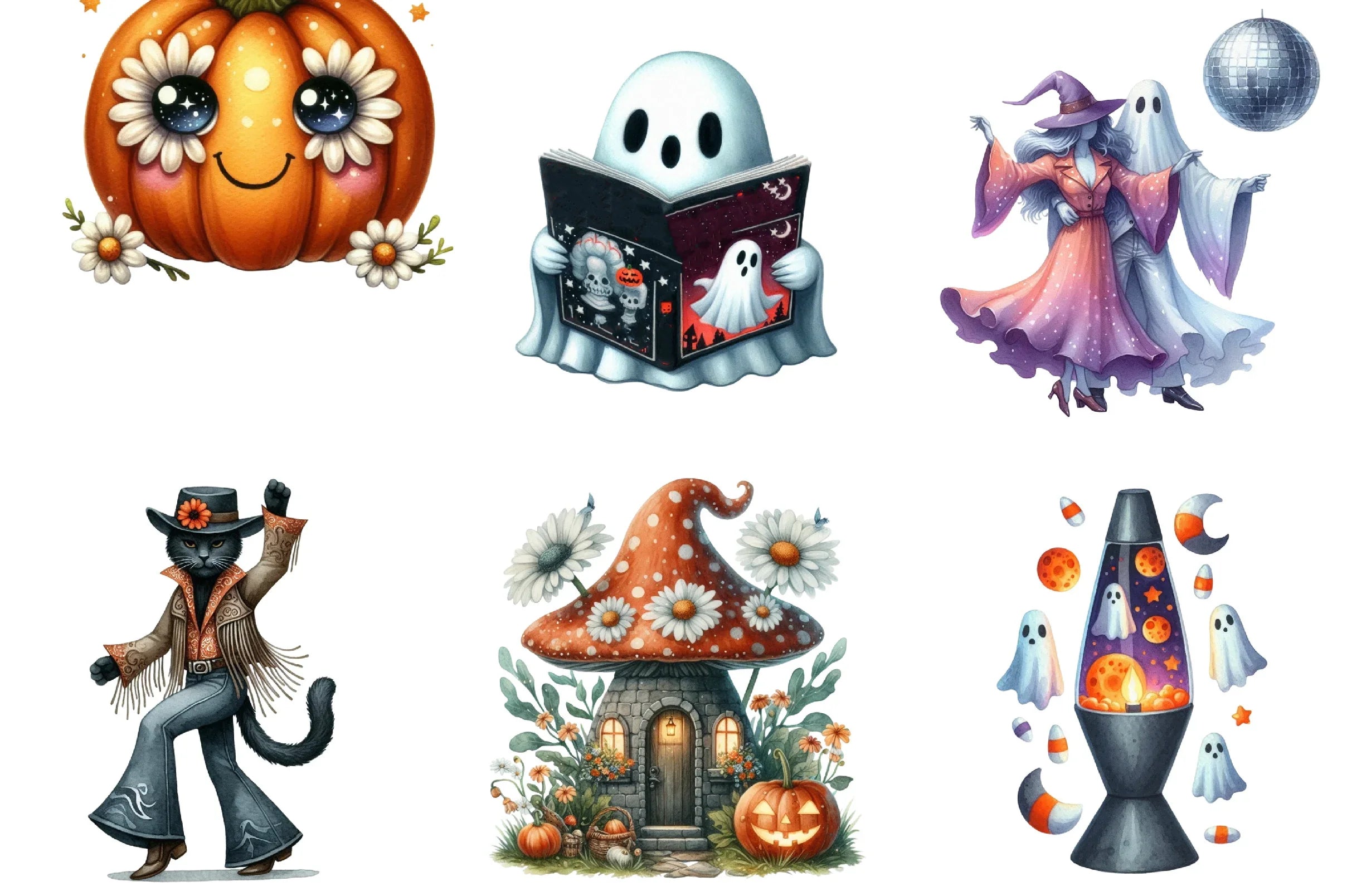 Retro Halloween Clipart Bundle - CraftNest - Digital Crafting and Art
