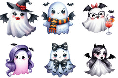 Bat Babe Ghost Halloween Clipart Bundle - CraftNest - Digital Crafting and Art