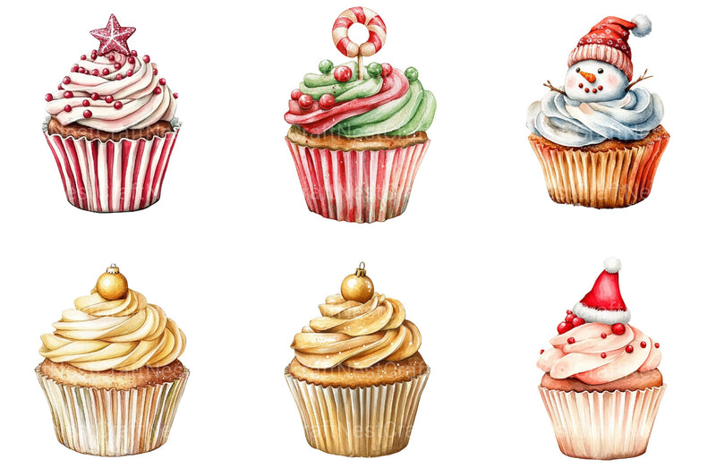Christmas Cupcake Clipart Bundle 99 - CraftNest - Digital Crafting and Art