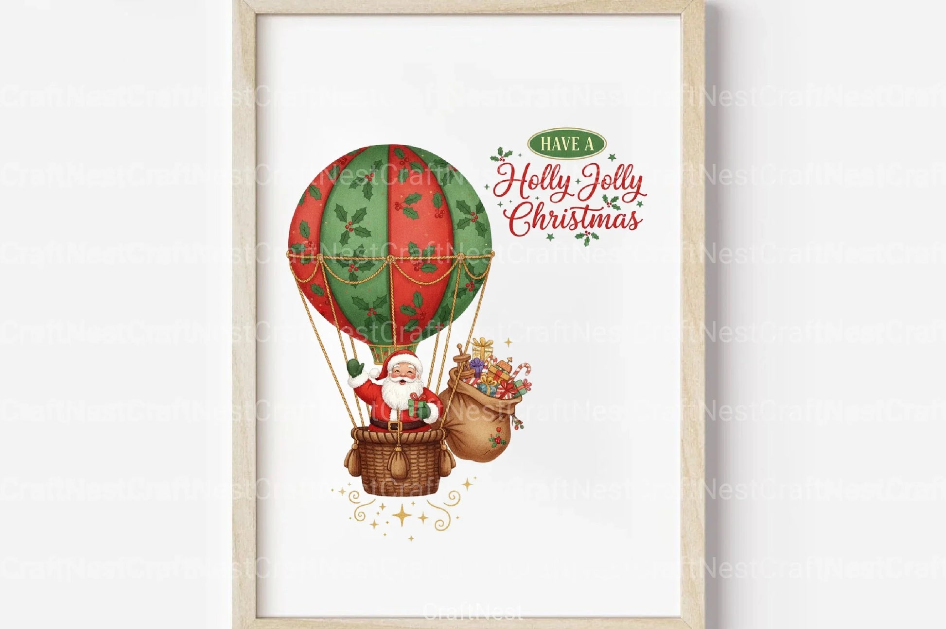Retro Christmas Clipart Bundle: Have a Holly Jolly Christmas - CraftNest - Digital Crafting and Art