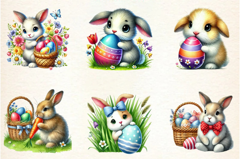 Easter Bunny Clipart Bundle - CraftNest - Digital Crafting and Art