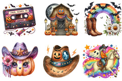 Western Halloween Retro Clipart Bundle - CraftNest - Digital Crafting and Art