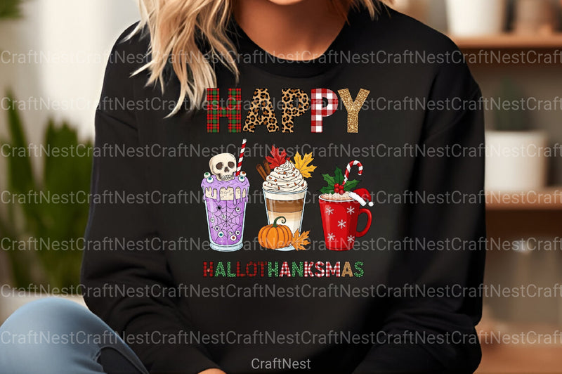 Happy Hallothanksmas T-Shirt & Clipart Bundle - CraftNest - Digital Crafting and Art