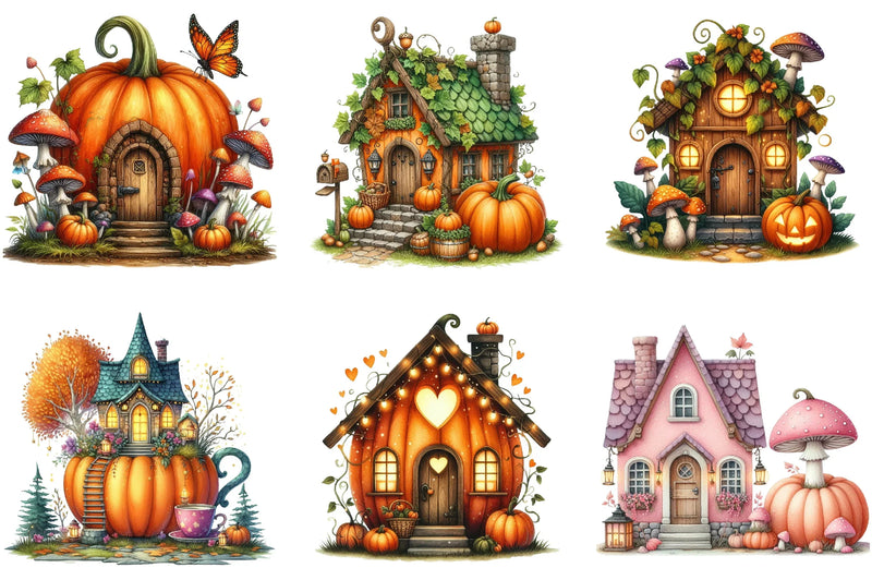Fairy Pumpkin House Fantasy Clipart Bundle - CraftNest - Digital Crafting and Art