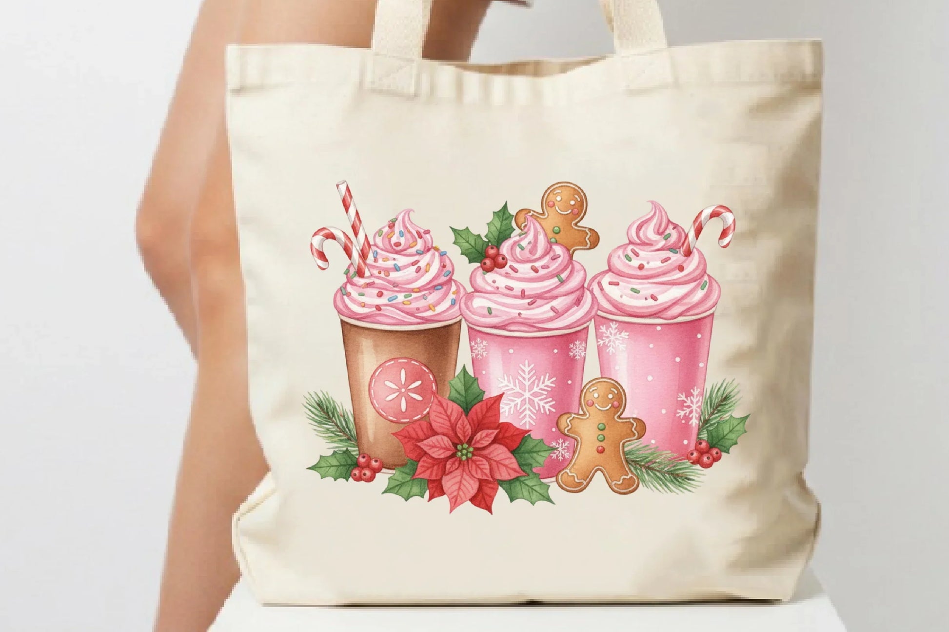 Pink Gingerbread Coffee Christmas Clipart Bundle - CraftNest - Digital Crafting and Art