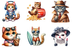 Quirky Cats Clipart Bundle - CraftNest - Digital Crafting and Art