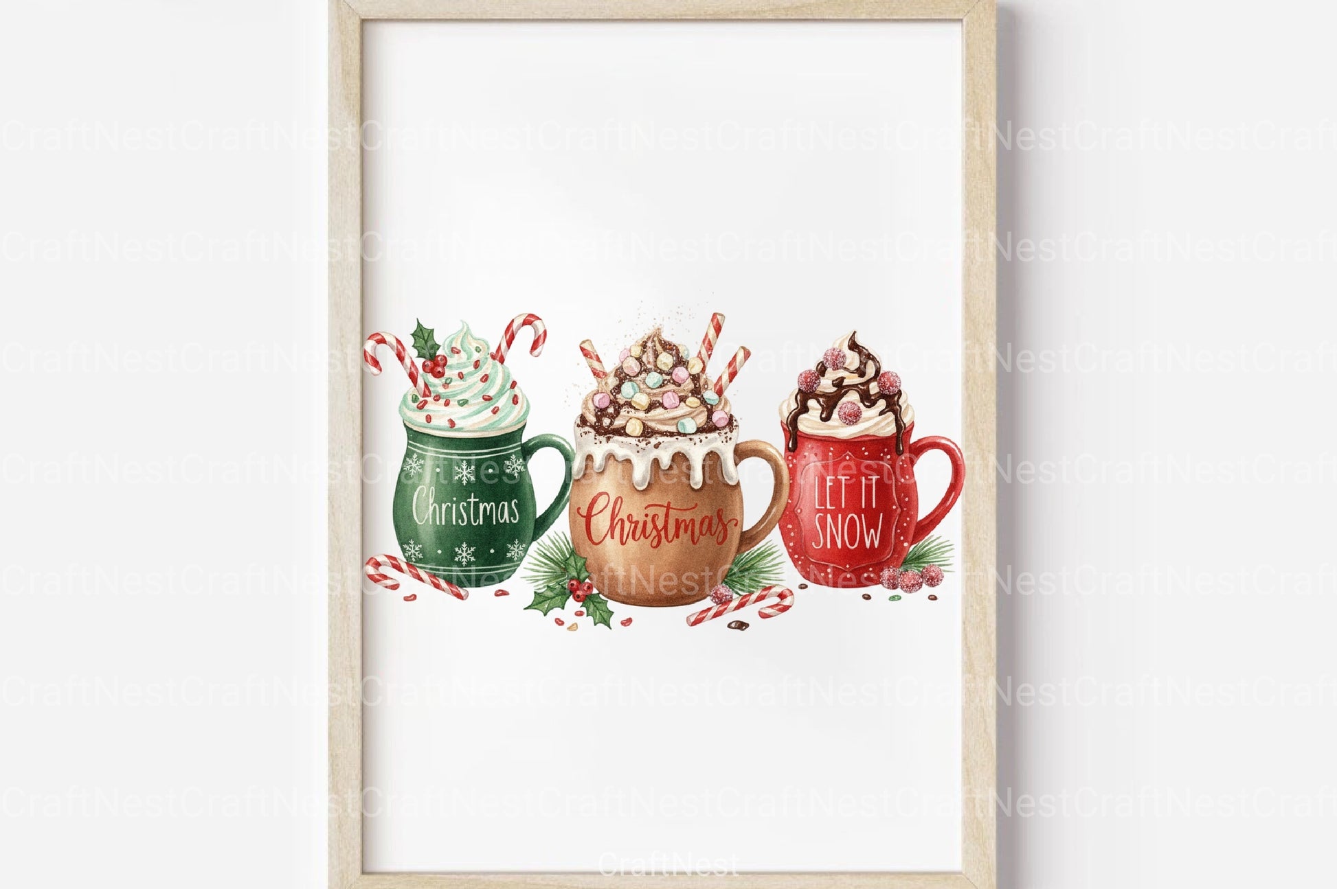 Let It Snow Christmas Coffee Clipart Bundle - CraftNest - Digital Crafting and Art