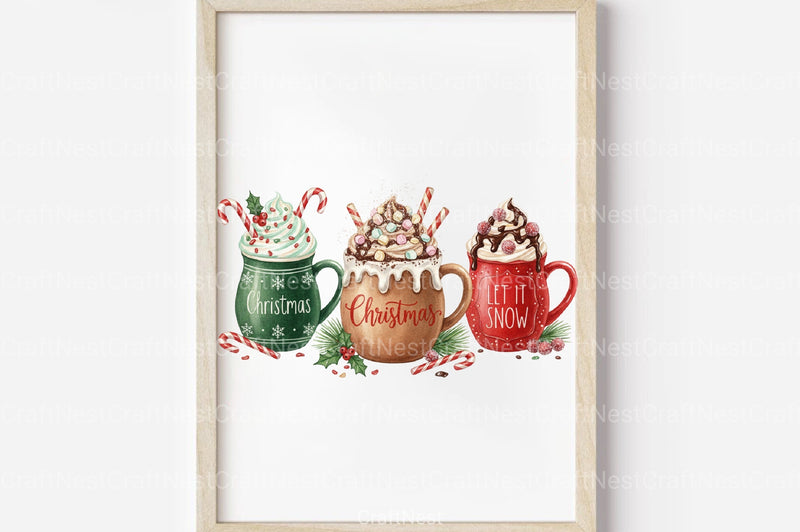 Let It Snow Christmas Coffee Clipart Bundle - CraftNest - Digital Crafting and Art