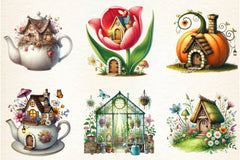 Spring Fairy House Clipart Bundle - CraftNest - Digital Crafting and Art