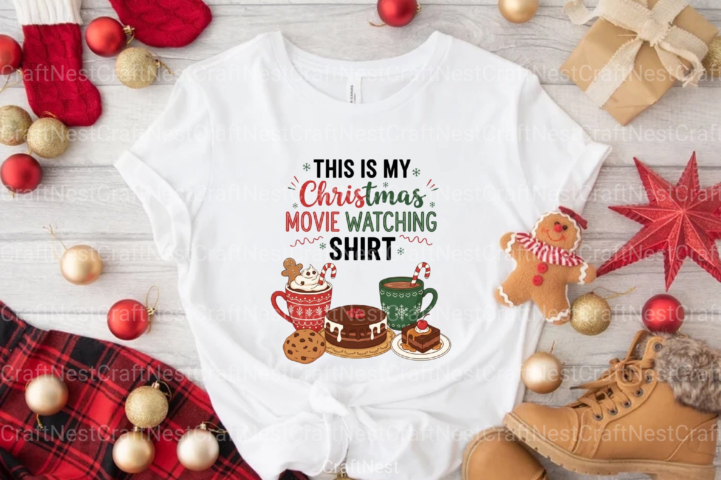 Christmas Movie Watching Shirt Clipart Bundle - CraftNest - Digital Crafting and Art