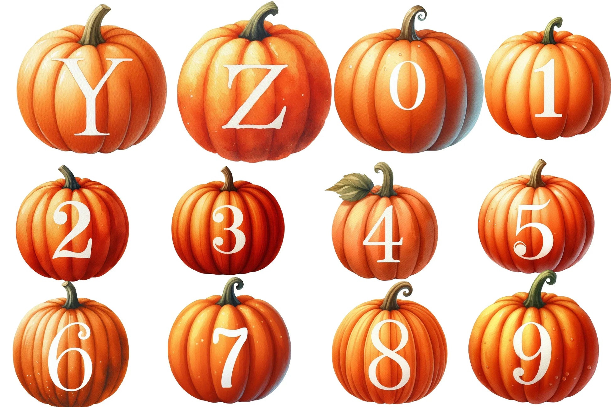 Pumpkin Letter Decals Clipart Bundle - CraftNest - Digital Crafting and Art