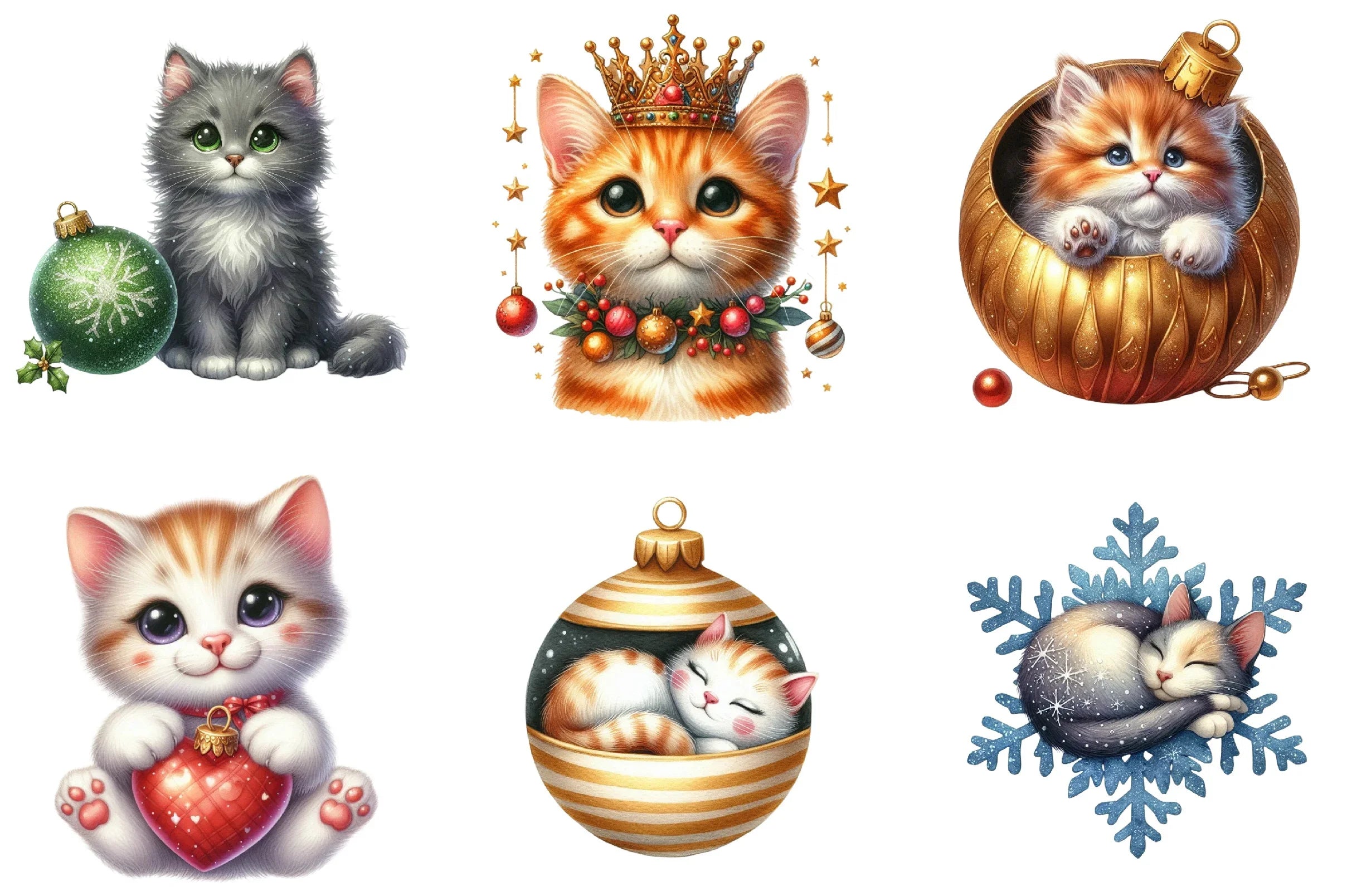 Christmas Ornament & Cat Clipart Bundle - CraftNest - Digital Crafting and Art