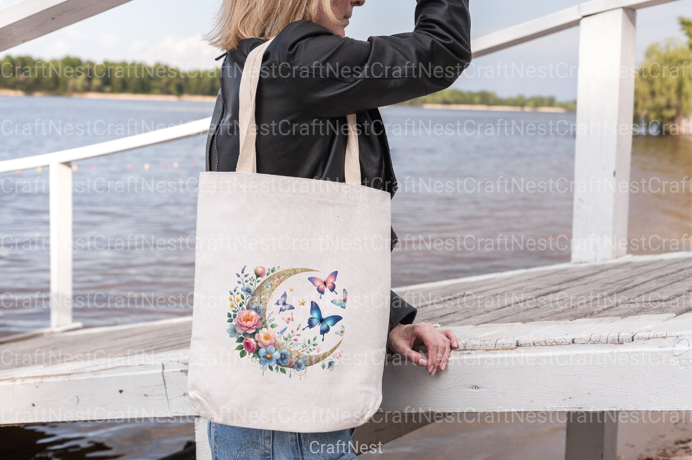 Butterfly and Flower Moon Clipart Bundle - CraftNest - Digital Crafting and Art