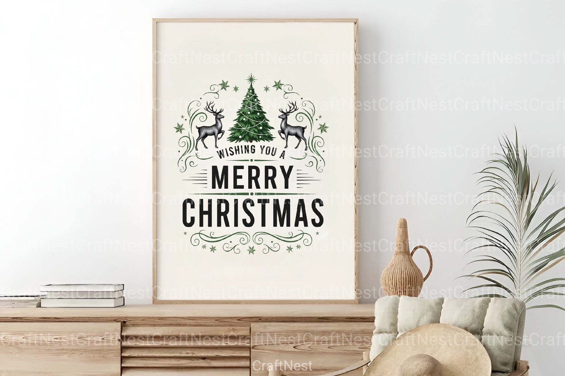 Merry Christmas Tree Design Clipart Bundle - CraftNest - Digital Crafting and Art