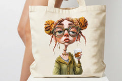 Quirky Drunk Girl Clipart Bundle - CraftNest - Digital Crafting and Art