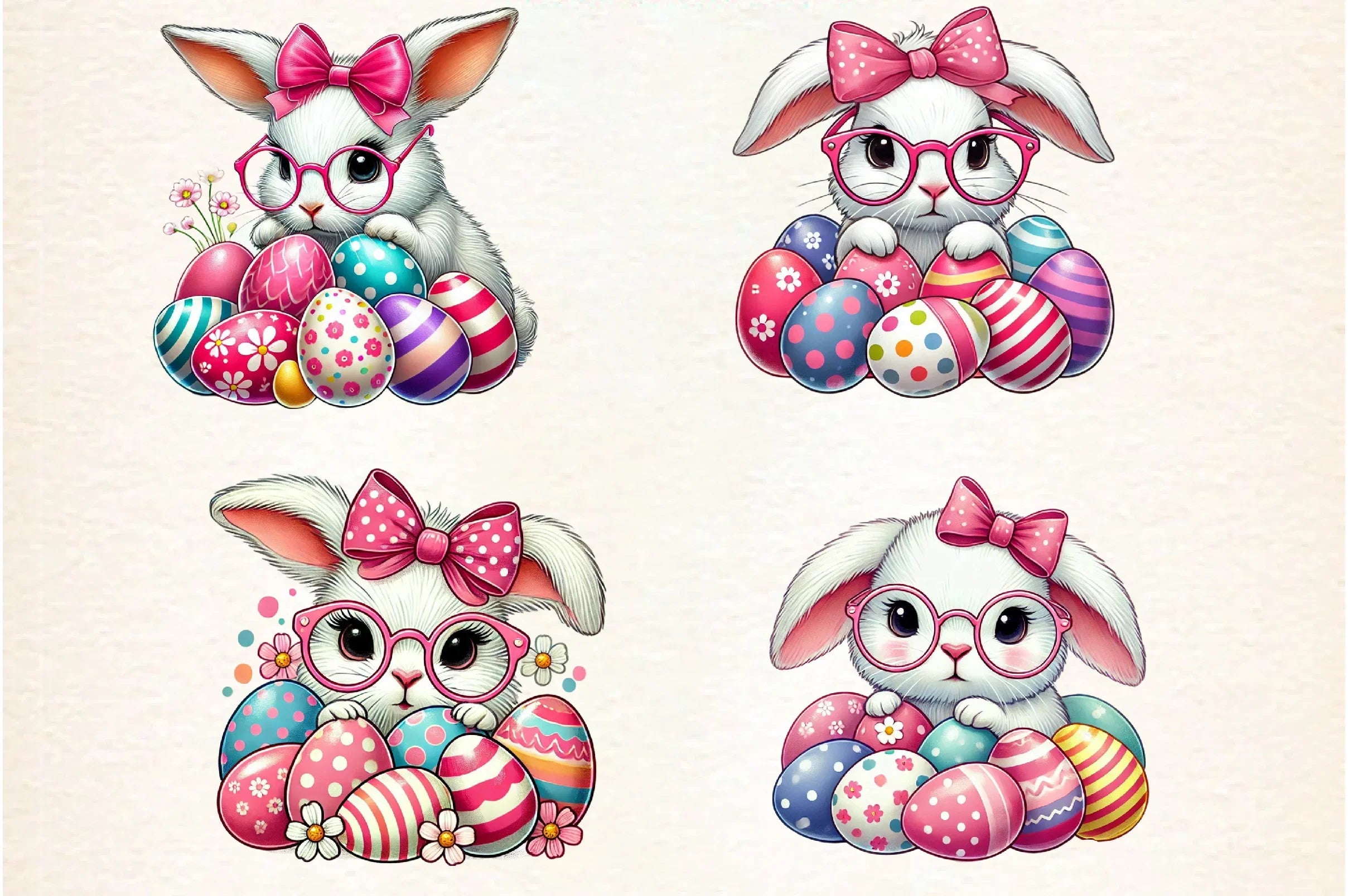 Easter Bunny Peeking Clipart Bundle - CraftNest - Digital Crafting and Art
