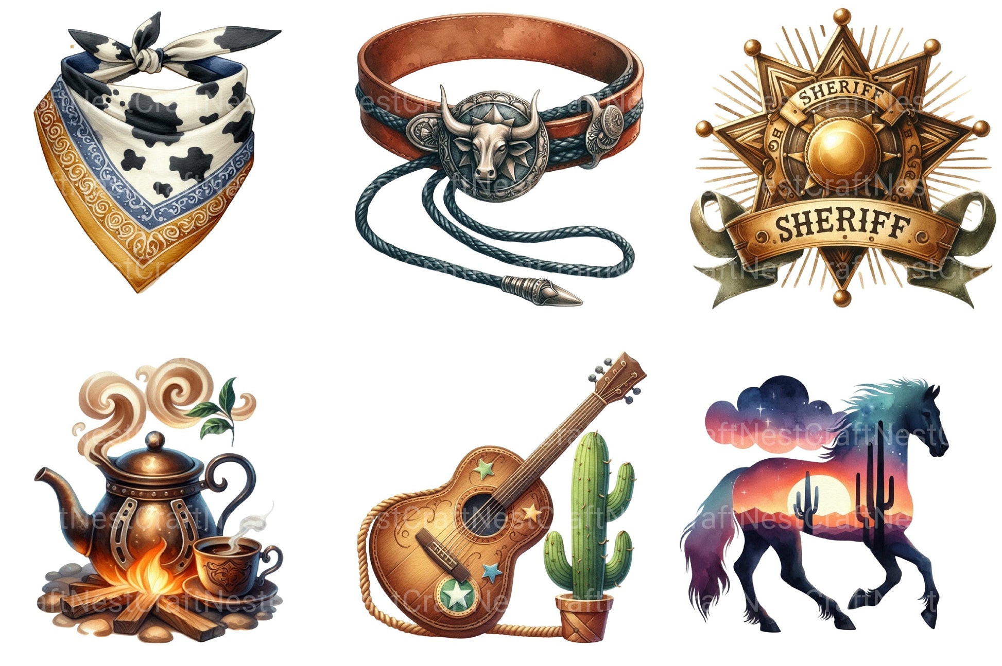 Western Clipart Bundle - CraftNest - Digital Crafting and Art