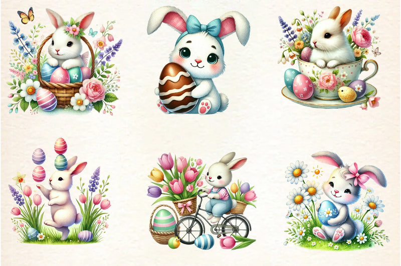 Easter Bunny Clipart Bundle - CraftNest - Digital Crafting and Art