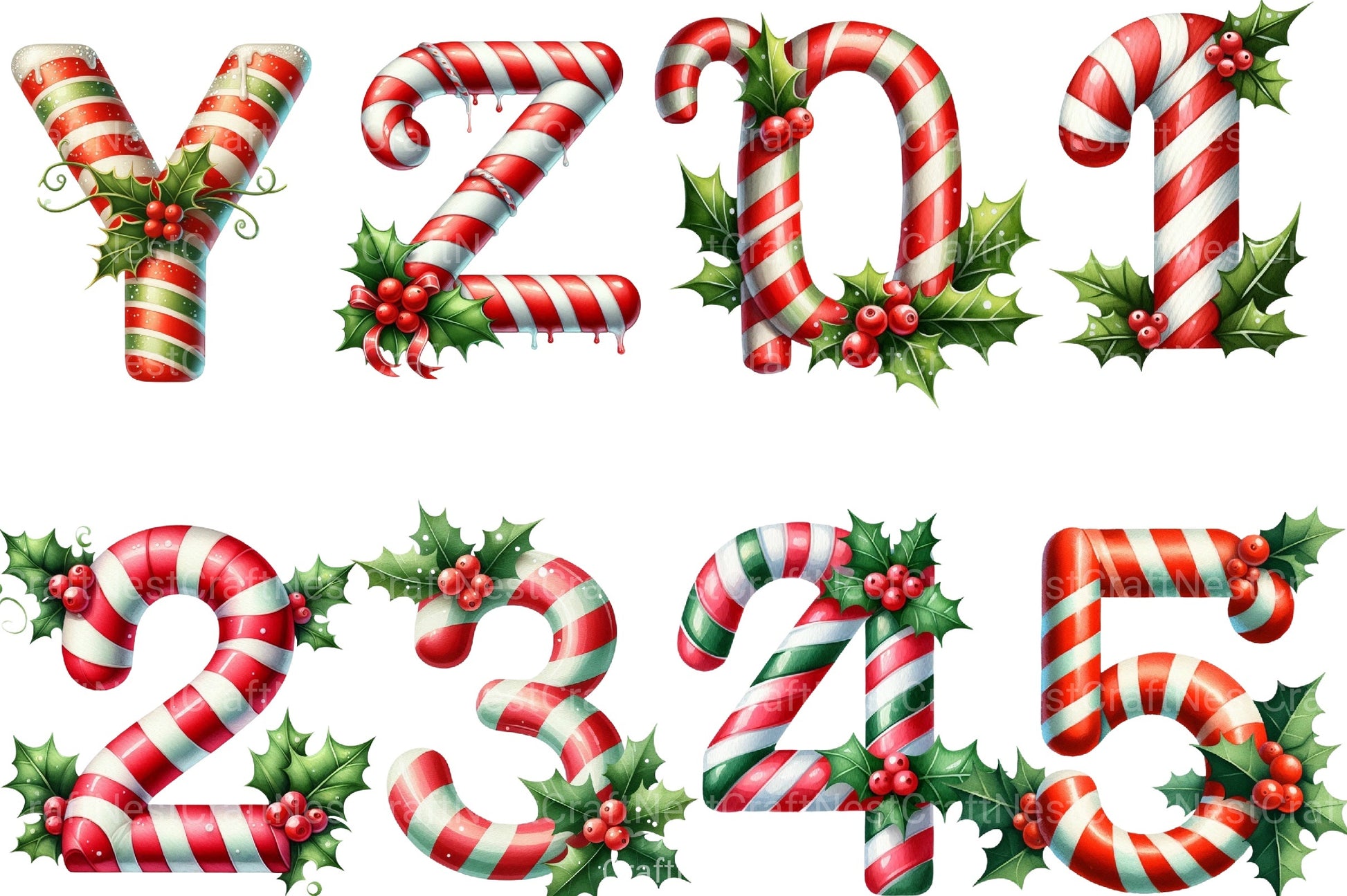 Christmas Alphabet Clipart Bundle 8 - CraftNest - Digital Crafting and Art