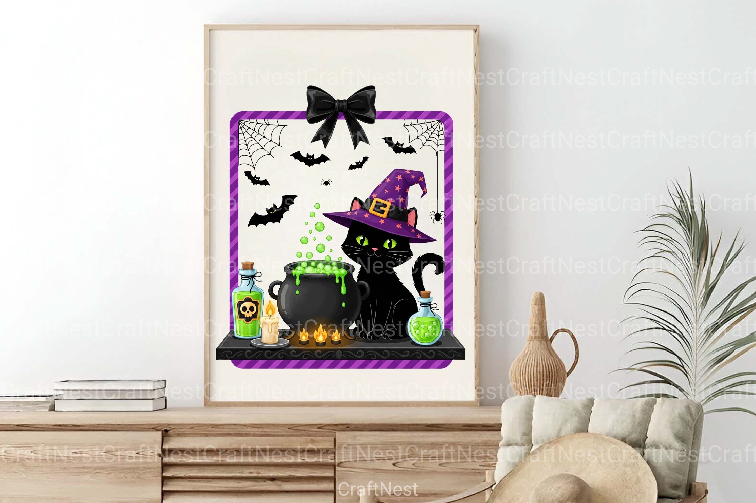 Witchy Cat Halloween Art Clipart Bundle - CraftNest - Digital Crafting and Art