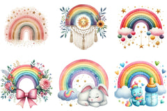 Baby Rainbow Boho Clipart Bundle - CraftNest - Digital Crafting and Art