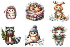 Christmas Cute Animal Clipart Bundle - CraftNest - Digital Crafting and Art