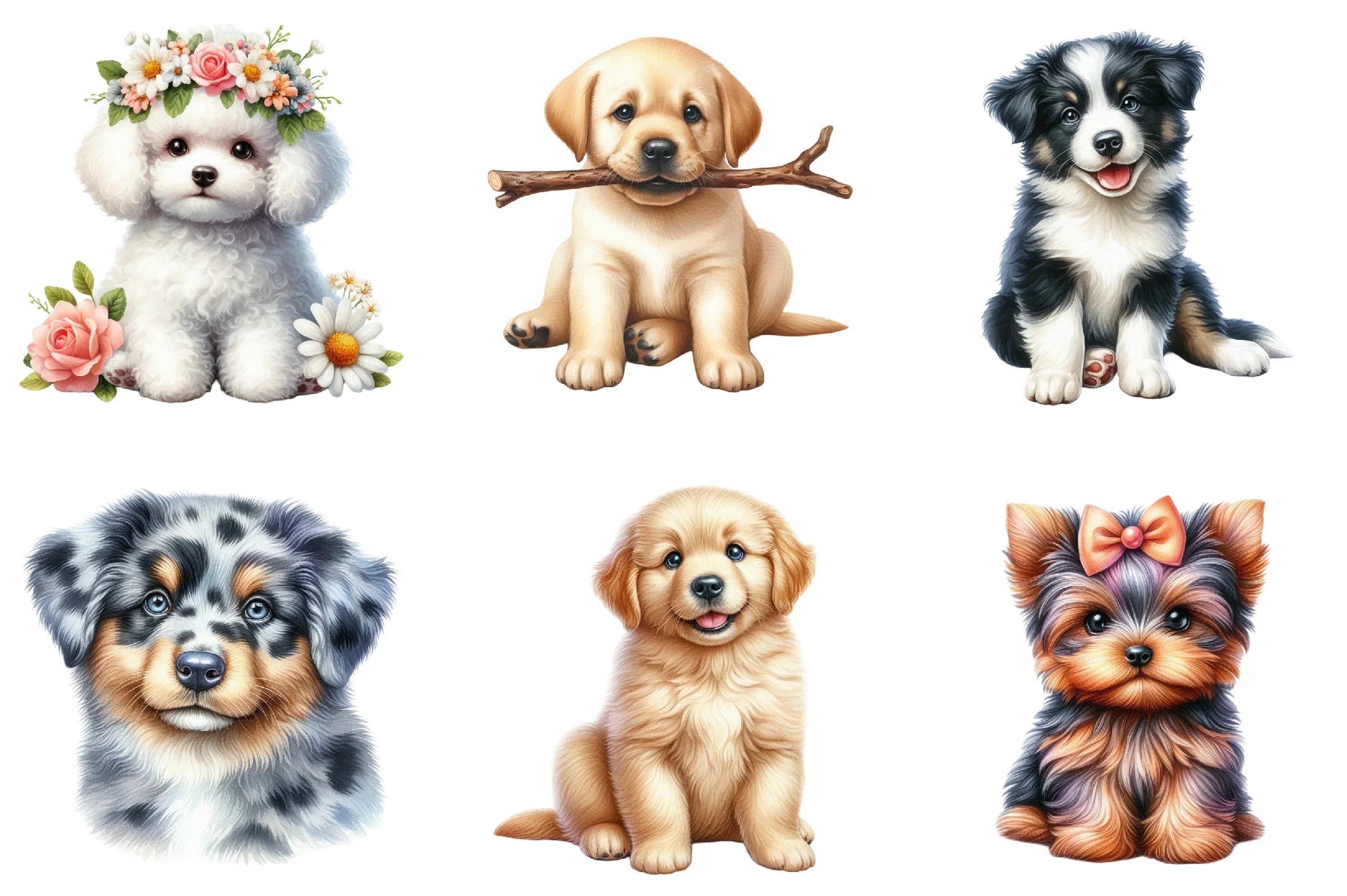 Cute Puppies Clipart Bundle - Dog Clipart Collection - CraftNest - Digital Crafting and Art