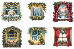 Christmas Cozy Window Clipart Bundle - CraftNest - Digital Crafting and Art