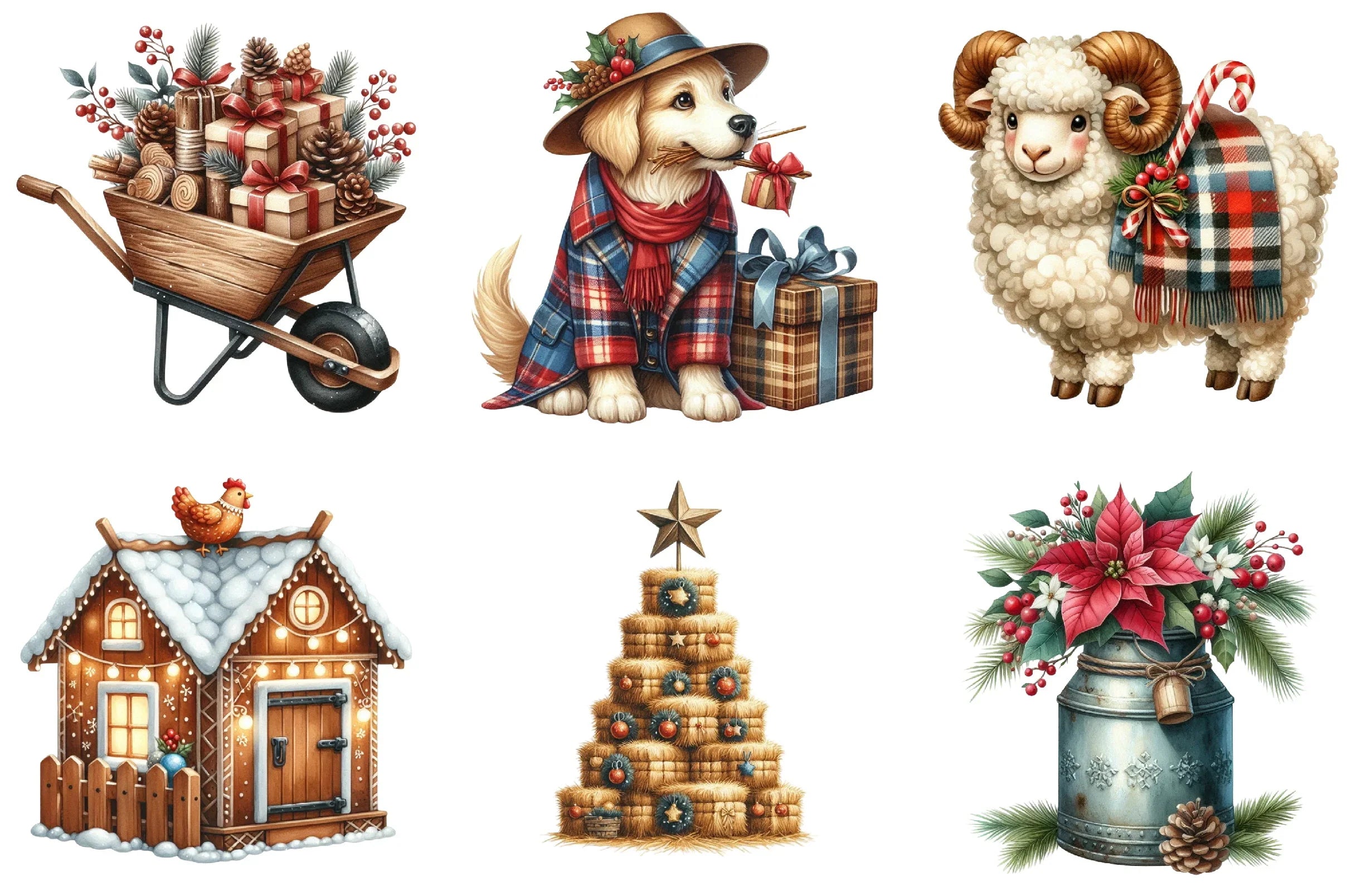 Cozy Farm Christmas Clipart Bundle - CraftNest - Digital Crafting and Art