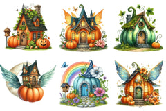 Fairy Pumpkin House Fantasy Clipart Bundle - CraftNest - Digital Crafting and Art