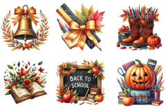 Autumn Back to School Clipart Bundle - CraftNest - Digital Crafting and Art