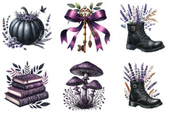 Black & Purple Autumn Clipart Bundle - CraftNest - Digital Crafting and Art