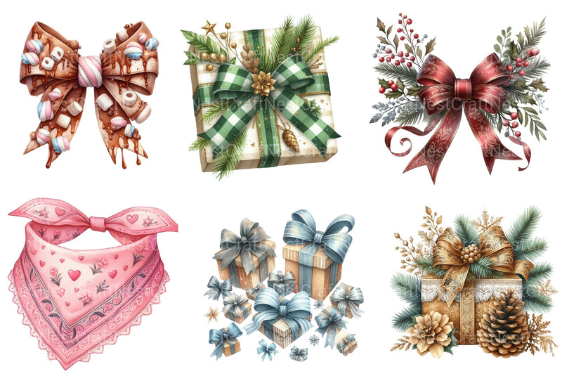 Christmas Libbey Wrap & Bow Clipart Bundle - CraftNest - Digital Crafting and Art