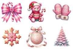 Pink Christmas Winter Clipart Bundle - CraftNest - Digital Crafting and Art