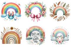 Baby Rainbow Boho Clipart Bundle - CraftNest - Digital Crafting and Art