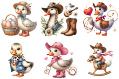 Cute Cowgirl Goose Clipart Bundle - CraftNest - Digital Crafting and Art