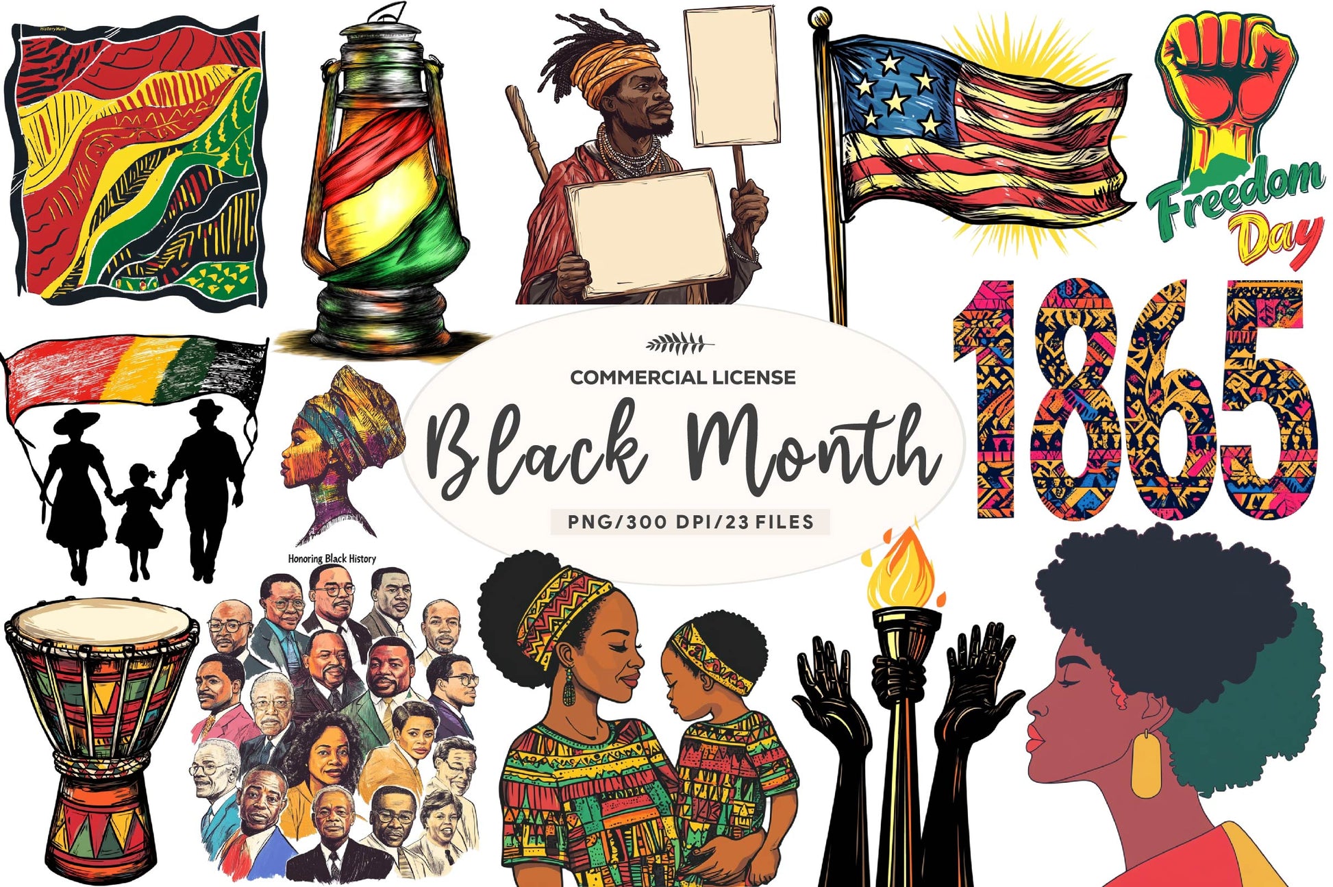 Juneteenth 1865 Black History Month Clipart Bundle - CraftNest - Digital Crafting and Art