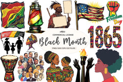 Juneteenth 1865 Black History Month Clipart Bundle - CraftNest - Digital Crafting and Art
