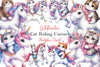 Cat Riding Unicorn Clipart Bundle