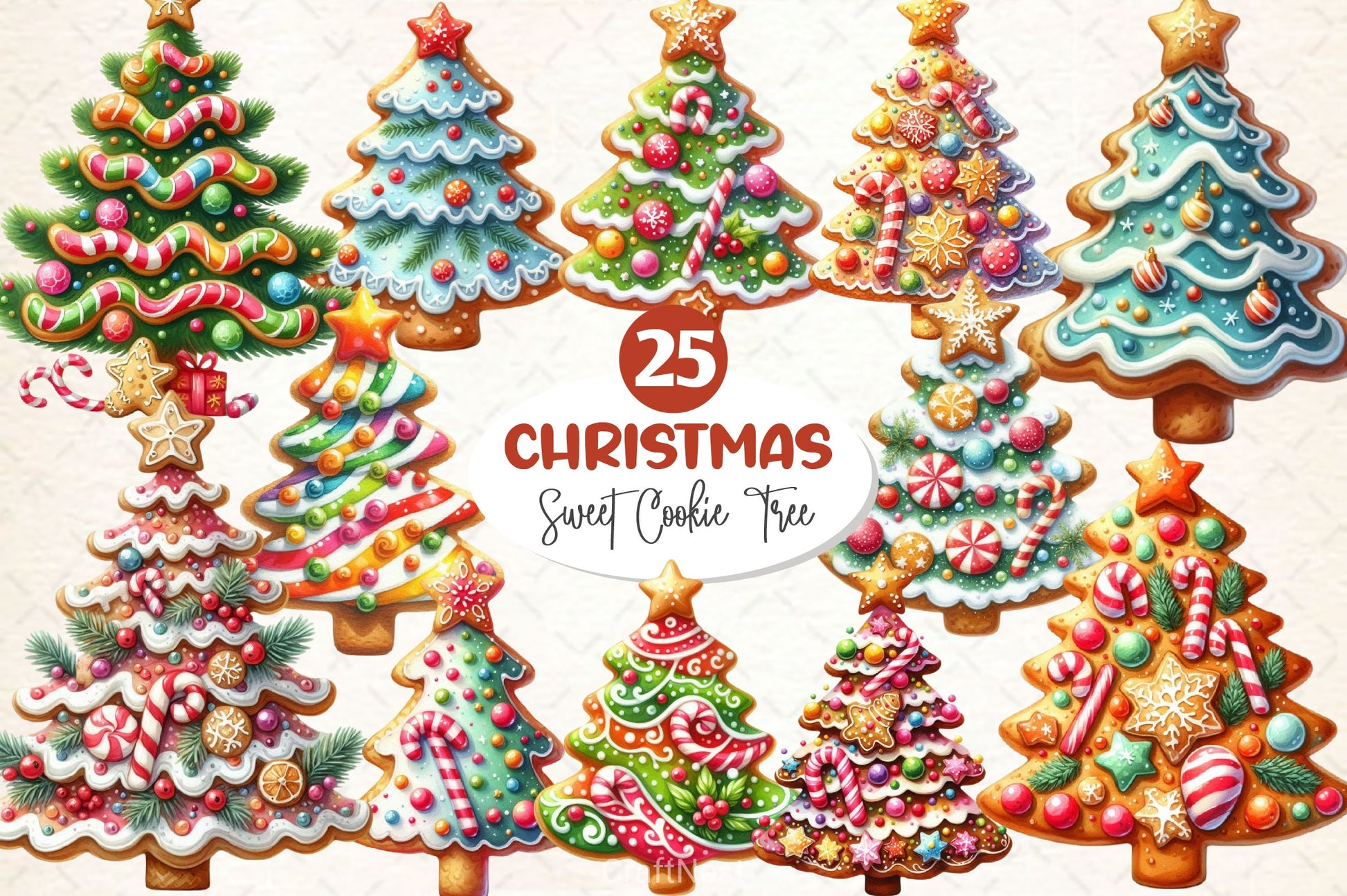 Christmas Sweet Cookie Tree Clipart Bundle - CraftNest - Digital Crafting and Art